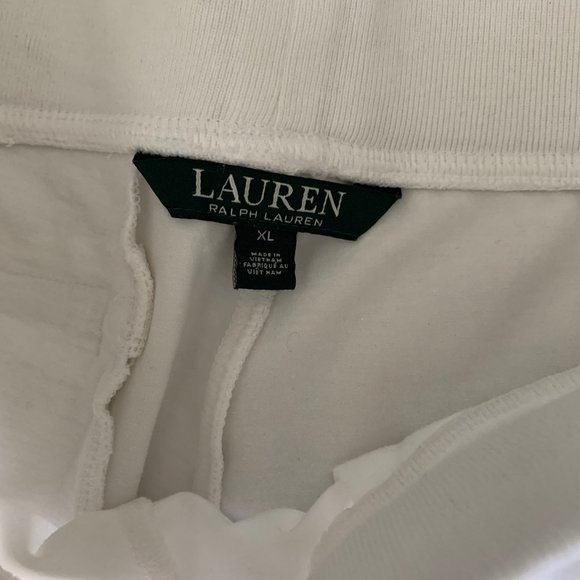 Lauren by Ralph Lauren White Capri Sweatpants Women Size XL - Picture 2 of 9